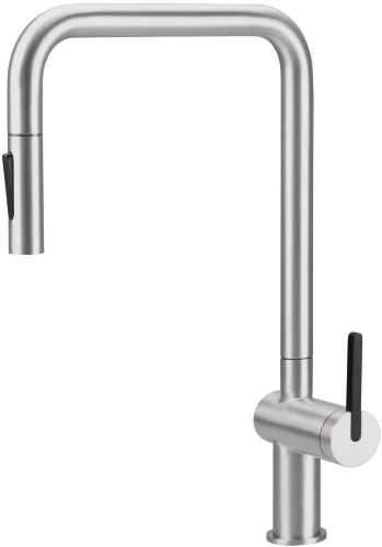 Deante Momi bateria kuchenna z wyciąganą wylewką, kolor stal szczotkowana BKM_F73N