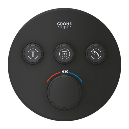 Grohe Grohtherm Smartcontrol podtynkowa bateria termostatyczna do obsługi trzech wyjść wody, kolor czarny mat (phantom black) 29508KF0