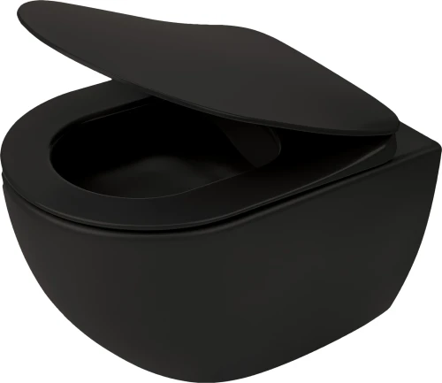 Czarna miska z deską Deante Peonia Nero CDEDNZPW