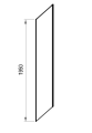 Ravak Cool! ścianka stała 90cm (COPS-90), kolor chrom X9VV70A00Z1 rysunek techniczny