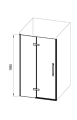 Ravak Cool! drzwi prysznicowe 120cm (COSD2-120), kolor czarny-mat X0VVGC300Z1 rysunek techniczny