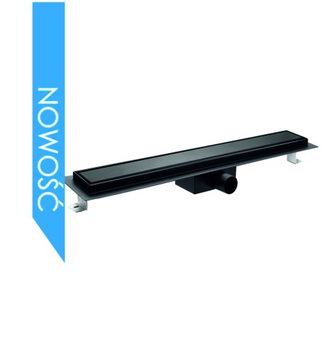 Wana odpływ liniowy 100cm, ruszt 2w1 czarny mat / do wypełnienia płytką PT01/P-T-BLACK-100