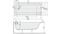 Sanplast Free Line wanna prostokątna 170x80cm, kolor biały 610-040-0260-01-000 rysunek techniczny