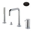 Emmevi Filo bateria wannowa 4- otworowa, kolor czarny mat 85120NO
