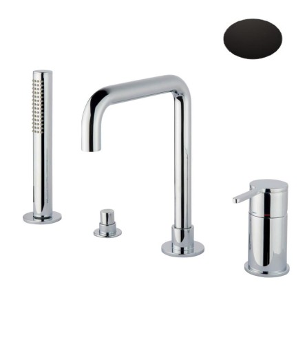 Emmevi Filo bateria wannowa 4- otworowa, kolor czarny mat 85120NO