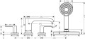 Hansgrohe Vivenis bateria wannowa 4 otworowa, kolor chrom 75444000 rysunek techniczny