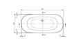 Villeroy&Boch Theano wana wolnostojąca 1750x800mm, kolo biały Weiss Alpin UBQ175ANH7F200V-01 rysunek techniczny