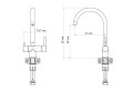 Bateria Quadron Caren miedź 3623512PVDC1 Rysunek techniczny