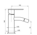 Emmevi Filo Inox bateria bidetowa z korkiem klik-klak, kolor stal szczotkowana 85004.INOX rysunek techniczny