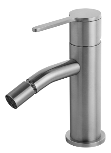 Emmevi Filo Inox bateria bidetowa z korkiem klik-klak, kolor stal szczotkowana 85004.INOX