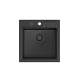 Zlew 1-komora bez ociekacza czarny Quadron Peter 110 GraniteQ 50x52cm HCQP5052BLM_PC