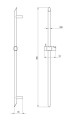 Deante Silia drążek prysznicowy 80 cm, kolor chrom NQS_051D rysunek techniczny