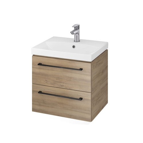 Szafka z umywalką Cersanit City/Gala 50 cm z czarnymi uchwytami S801-367
