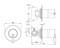 Deante Silia bateria prysznicowa jedno punktowa, kolor chrom BQS_044L rysunek techniczny