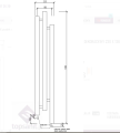 Imers CUBIC grzejnik elektryczny (wypełniony czynnikiem grzewczym), dekoracyjny 1360x230 mm, kolor biały 2512-916-TEGP ryrsunek techniczny