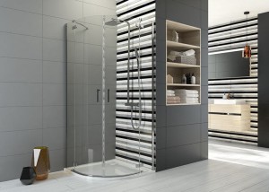 Sanplast FREE LINE II kabina narożna, półokrągła, 80 x 90 x 200 cm,  profile chrom/srebrny błysk szkło przejrzyste KP4/FREEII-80/90-S, 600261012042401