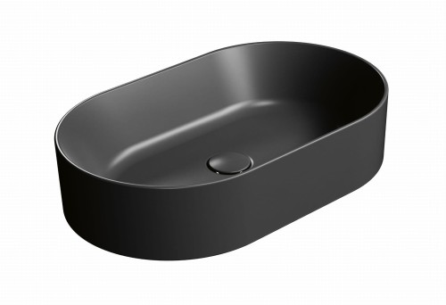 GSI Ceramica Kube X umywalka nablatowa 60x37, powłoka Extraglaze Antibacterial, kolor czarny mat  (ardesia opaco) 945826