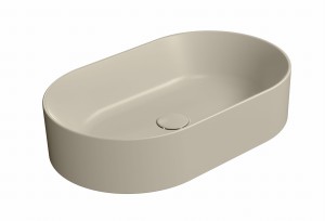 GSI Ceramica Kube X umywalka nablatowa 60x37, powłoka Extraglaze Antibacterial, kolor piaskowy-mat (creta opaco) 945808 