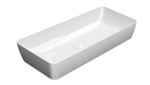 GSI Ceramica Nubes umywalka nablatowa prostokątna 80x40cm powłoka Extraglaze Antibacterial kolor, biały połysk (bianco lucido) 904011