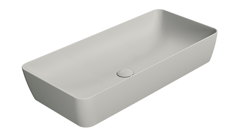 GSI Ceramica Nubes umywalka nablatowa prostokątna 80x40cm, kolor szary-mat (cenere opaco) 90401