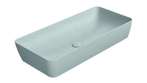GSI Ceramica Nubes umywalka nablatowa prostokątna 80x40cm, kolor niebieski mat (Ghiaccio opaco) 904015