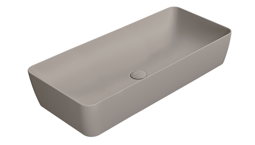 GSI Ceramica Nubes umywalka nablatowa prostokątna 80x40cm, kolor kawowy-mat (tortora opaco) 904005