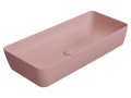 GSI Ceramica Nubes umywalka nablatowa prostokątna 80x40cm, kolor różowy-mat (blush opaco) 904024