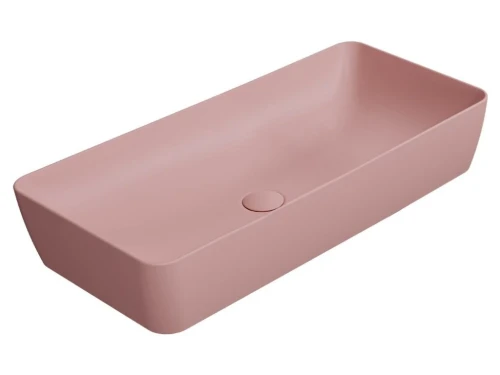 GSI Ceramica Nubes umywalka nablatowa prostokątna 80x40cm, kolor różowy-mat (blush opaco) 904024