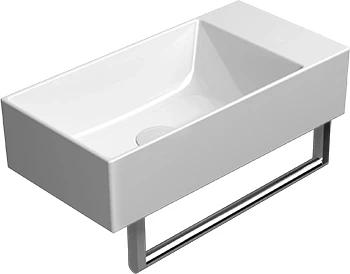 GSI Ceramica Kube X umywalka wisząca prostokątna 50x25cm powłoka Extraglaze Antibacterial kolor biały połysk (bianco lucido) 9486011
