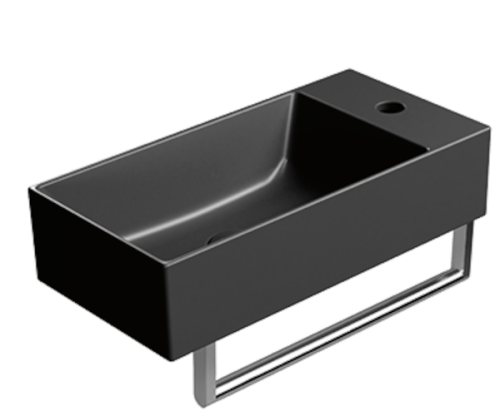 GSI Ceramica Kube X umywalka wisząca prostokątna 50x25cm, kolor czarny-mat (ardesia opaco) 9486026