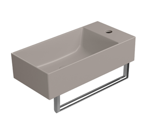 GSI Ceramica Kube X umywalka wisząca prostokątna 50x25cm, kolor kawowy-mat (tortora opaco) 9486005