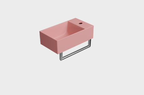 GSI Ceramica Kube X umywalka wisząca prostokątna 40x23cm, kolor różowy-mat (blush opaco) 9484024