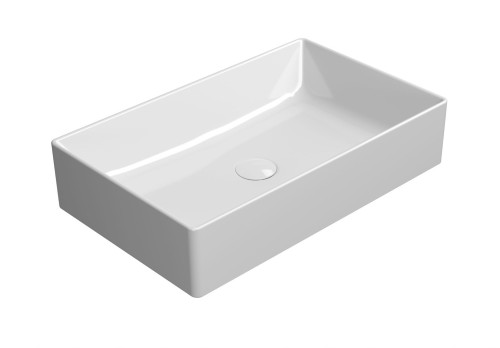 GSI Kube X umywalka prostokątna nablatowa 60x37 cm, kolor biały połysk 945311