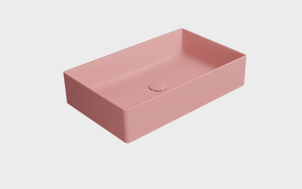 GSI Kube X umywalka prostokątna nablatowa 60x37 cm, kolor różowy-mat (blush opaco) 945324