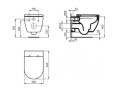 Ideal Standard Ellisse miska WC wisząca bezrantowa54,5x36,5 cm z deską wolnoopadającą, kolor biały T569201 rysunek techniczny