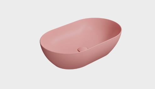 GSI Ceramica Pura umywalka nablatowa owalna 60x37 cm, kolor różowy-mat (blush opaco) 883424