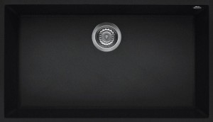 Elleci Quadra 130 zlewozmywak podwieszany 76x44 cm, Granitek kolor czarny (G40 Nero), LGQ13040BSO