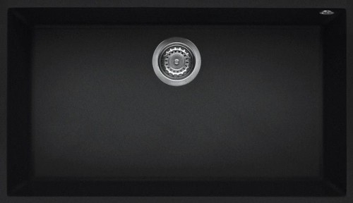 Zlewozmywak podblatowy Elleci Quadra 130, kolor czarny