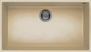 Elleci Quadra 130 zlewozmywak podwieszany 76x44 cm, Keratek kolor szampański (K95 Champagne) LKQ13095BSO