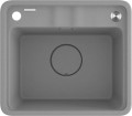 Deante Momi zlewozmywak granitowy 50x44cm 1 komorowy, wpuszczany/podblatowy kolor szary metalik ZKM_S103
