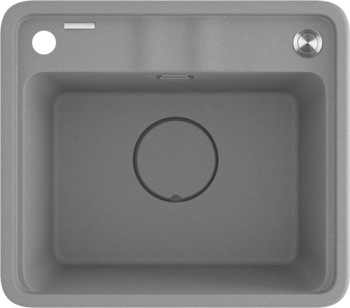 Deante Momi zlewozmywak granitowy 50x44cm 1 komorowy, wpuszczany/podblatowy kolor szary metalik ZKM_S103