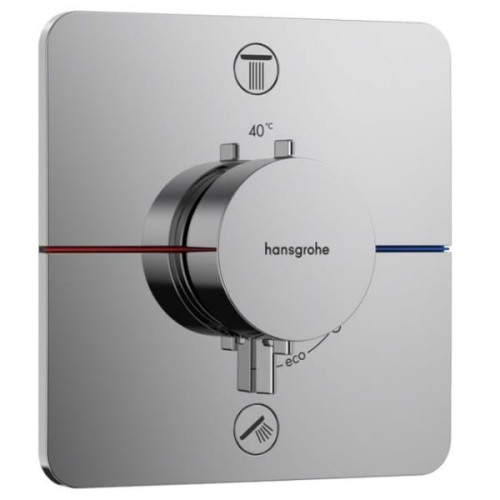 Hansgrohe ShowerSelect Comfort Q Bateria termostatyczna podtynkowa dla 2 odbiorników element zewnętrzny, kolor chrom 15583000