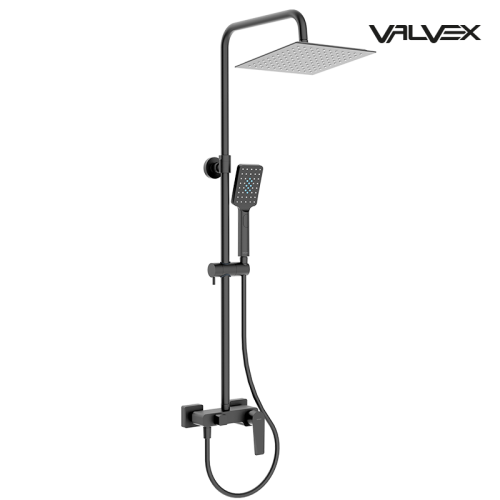 Valvex Esto Black kolumna natryskowa z deszczownicą 25 cm, kolor czarny mat 2414380