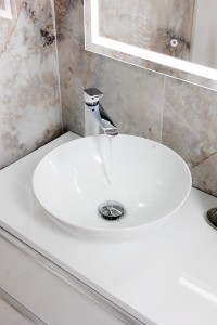 Laveo Sabi umywalka nablatowa 40 cm kolor biały VUS_6240