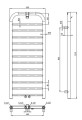 Deante Silia grzejnik łazienkowy 1210x500mm, kolor grafit mat (Titanium mat) AGI_DG41 rysunek techniczny