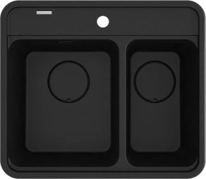 Deante Momi zlewozmywak granitowy 1,5 komorowy 600x520mm, kolor grafit metalik mat ZKM_G503