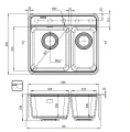 Deante Momi zlewozmywak granitowy 1,5 komorowy 600x520mm, kolor szary metalik mat ZKM_S503