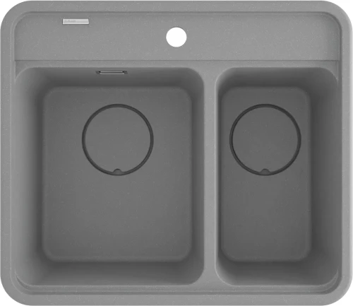 Deante Momi zlewozmywak granitowy 1,5 komorowy 600x520mm, kolor szary metalik mat ZKM_S503
