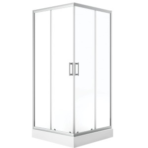 Laveo Desna kabina kwadratowa 80x80 cm w brodzikiem, profile chrom JKDD086K