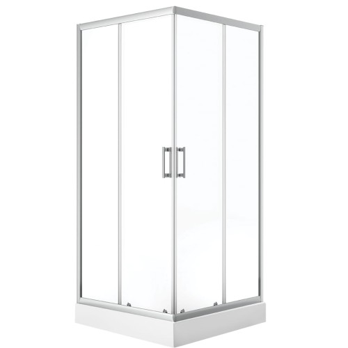 Laveo Desna kabina kwadratowa 80x80 cm w brodzikiem, profile chrom JKDD086K